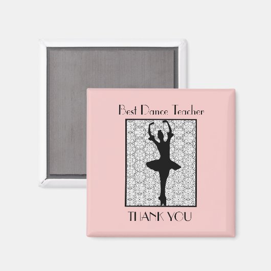 Ballerina - Leraar Waardering Dank U Magneet (Voorkant / Achterkant)