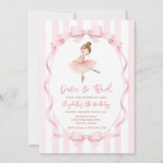 Ballerina Let's Dance & Twirl Pink Party Birthday Kaart