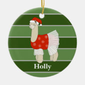 Ballerina Llama Kerst Special Keramisch Ornament (Voorkant)