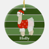 Ballerina Llama Kerst Special Keramisch Ornament (Achterkant)