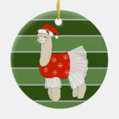 Ballerina Llama Sneeuwvlokken Kerstmis Special Keramisch Ornament (Achterkant)