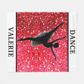 Ballerina Love Dance Red Hearts Fleece Deken (Voorkant (Horizontaal))