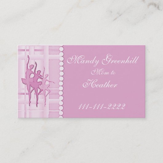 Ballerina Mammie Calling Card Contactkaartje (Voorkant)