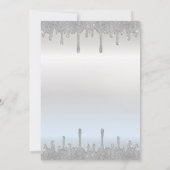  Ballerina Masque Glitter Drips Silver Quinceanera Kaart (Achterkant)