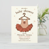 Ballerina Meisje Baby shower Kaart (Staand voorkant)