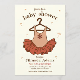 Ballerina Meisje Baby shower Kaart