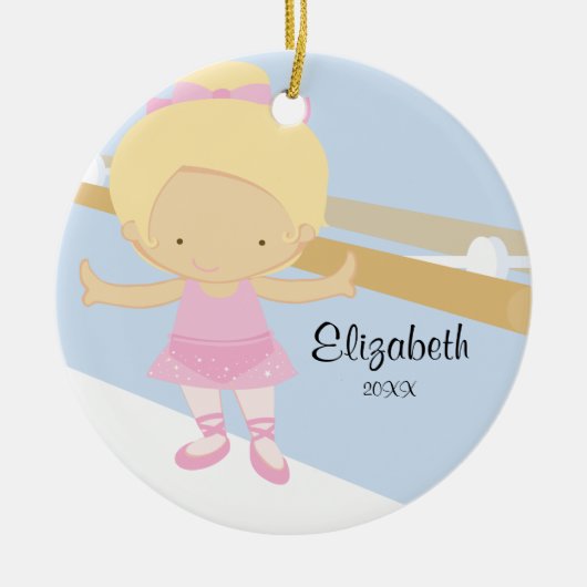 Ballerina meisje ballet dans Kerst ornament (Voorkant)