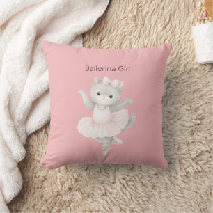 Ballerina Meisje Grijze Kitten Kussen