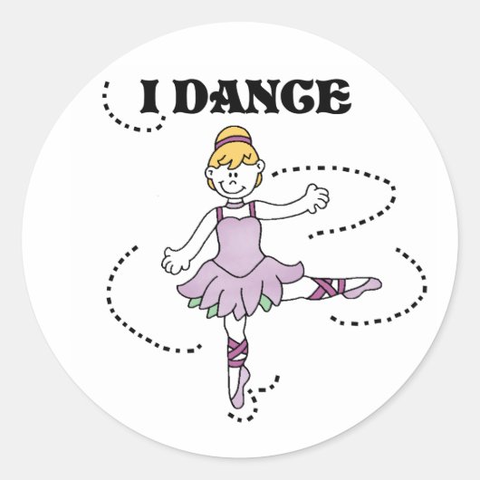Ballerina Meisje I Dance Ronde Sticker (Voorkant)