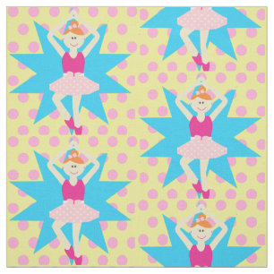 Ballerina meisje op roze polka dot stof