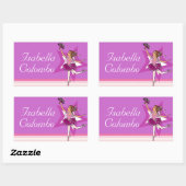 ballerina meisje paarse balletnaam id label sticke (Vel)