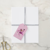 Ballerina meisje roze en wit cadeau label cadeaulabel (Met Touw)