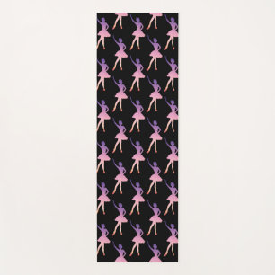 Ballerina meisje silhouet roze paarse zwart yogamat