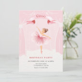 Ballerina meisje verjaardag kaart (Staand voorkant)