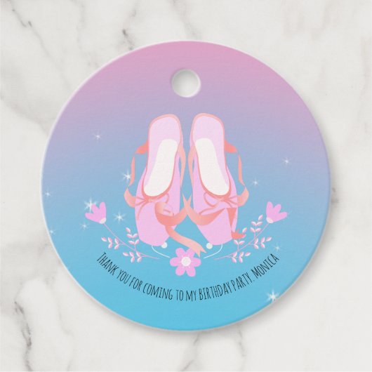  Ballerina meisje Verjaardagsfeest Bedankjes Labels (Voorkant)