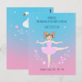  Ballerina meisje Verjaardagsfeest Briefkaart (Voorkant / Achterkant)