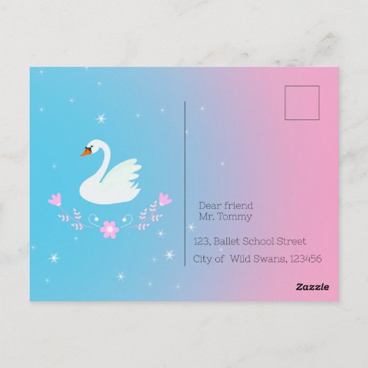 Ballerina meisje Verjaardagsfeest Briefkaart (Achterkant)