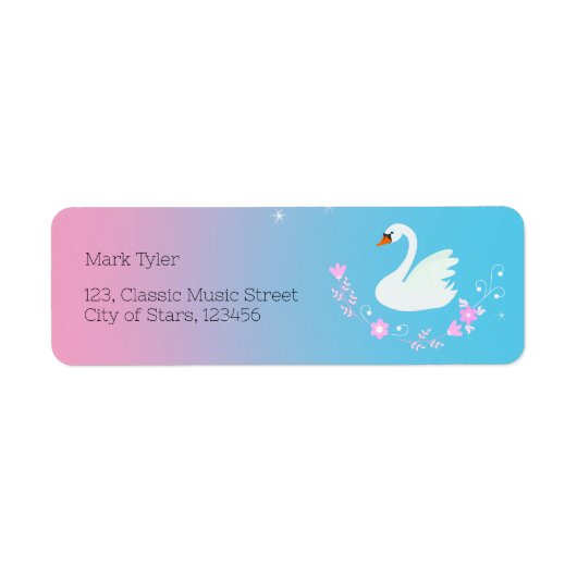 Ballerina meisje Verjaardagsfeest Etiket (Voorkant)