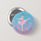  Ballerina meisje Verjaardagsfeest Ronde Button 5,7 Cm (Voorkant /achterkant)