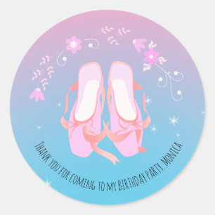  Ballerina meisje Verjaardagsfeest Ronde Sticker