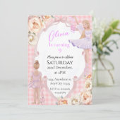 Ballerina Meisje Verjaardagsfeestuitnodiging Kaart (Staand voorkant)