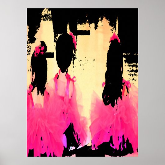 Ballerina Meisjes In Roze Tutu Poster (Voorkant)