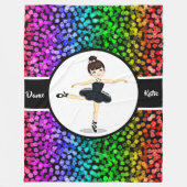 Ballerina Meisjes Kleurrijke Bloemen Dans Ballet Fleece Deken (Voorkant)