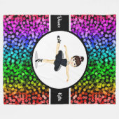 Ballerina Meisjes Kleurrijke Bloemen Dans Ballet Fleece Deken (Voorkant (Horizontaal))