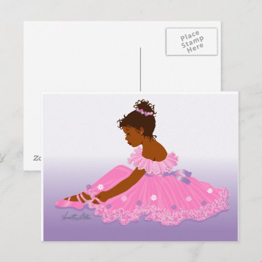 ballerina met handtekening briefkaart (Voorkant / Achterkant)