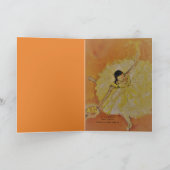 Ballerina met inspirerend poëzie kaart (Binnen)