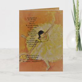 Ballerina met inspirerend poëzie kaart