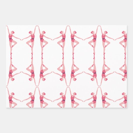 Ballerina met naam personalisatie inpakpapier vel (Voorkant 3)