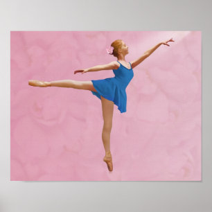 Ballerina met Roos in Arabesque Poster
