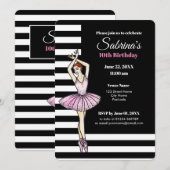 Ballerina met roze dress en pointe Shoes Kaart (Voorkant / Achterkant)