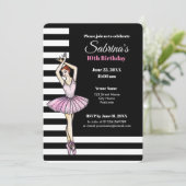 Ballerina met roze dress en pointe Shoes Kaart (Staand voorkant)