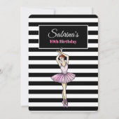 Ballerina met roze dress en pointe Shoes Kaart (Achterkant)