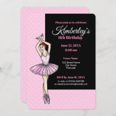 Ballerina met roze dress en pointe Shoes Kaart (Voorkant / Achterkant)