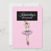 Ballerina met roze dress en pointe Shoes Kaart (Achterkant)