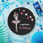 Ballerina met roze dress en Pointe Toe Shoes Papieren Bordje (Feest)