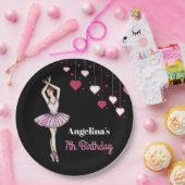 Ballerina met roze dress en Pointe Toe Shoes Papieren Bordje (Feest)