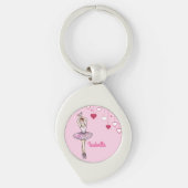 Ballerina met roze dress en Pointe Toe Shoes Sleutelhanger (Voorkant)