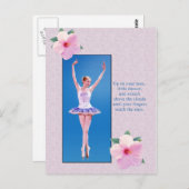 Ballerina met roze Hibiscus Flowers Briefkaart (Voorkant / Achterkant)