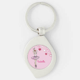 Ballerina met roze klep en tentoon sleutelhanger