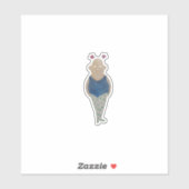 Ballerina met roze sterren. sticker (Vel)
