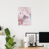 Ballerina met Rozen en Violet Poster (Thuiskantoor)