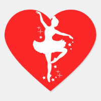 Ballerina met Sterren in Silhouet in Hart