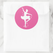 Ballerina met Sterren in Silhouette Ronde Sticker (Tas)