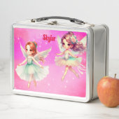 Ballerina met vleugels metalen lunchbox (In situ)