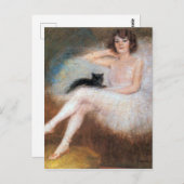 Ballerina met zwarte kat, Pierre Carrier-Belleuse Briefkaart (Voorkant / Achterkant)