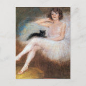 Ballerina met zwarte kat, Pierre Carrier-Belleuse Briefkaart (Voorkant)